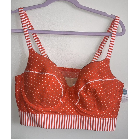 Cacique Other - Cacique Swim Orange Whit Polka Dot NWT Size 36DDD